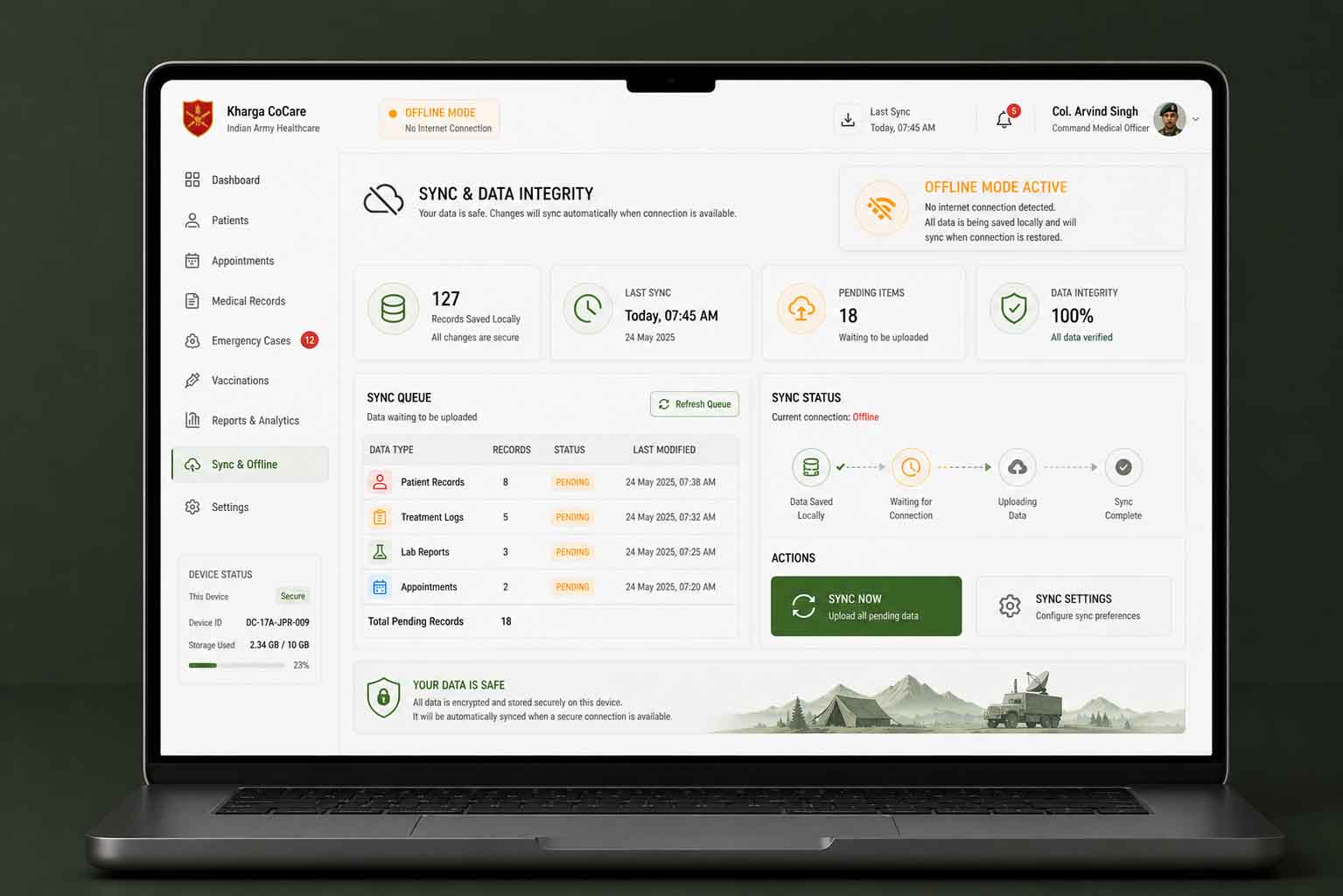 Kharga CoCare - Indian Army Healthcare App product preview