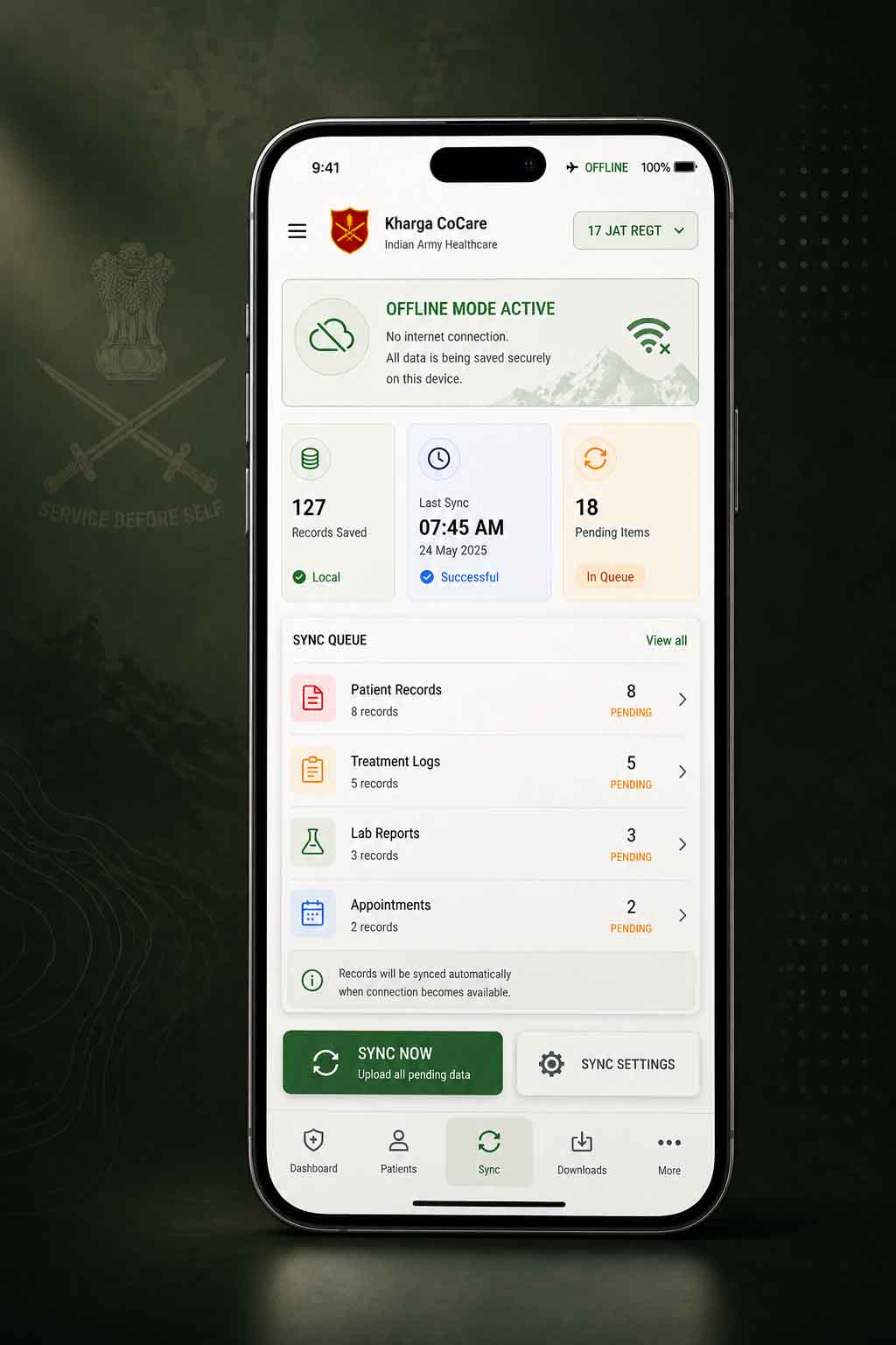 Kharga CoCare - Indian Army Healthcare App — project gallery image 2